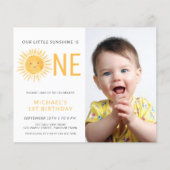 Budget Sunshine Boy's Eerste Verjaardagsfeestje Ui (Voorkant)