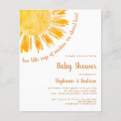 Budget Sunshine Couples Twins Baby shower Invite (Voorkant)