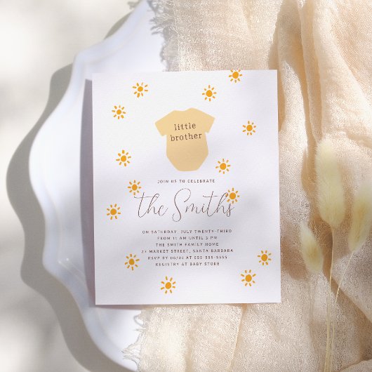 Budget Sunshine Little Brother Boho Baby shower