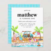 Budget Surf Up Board Beach Wave Surfen Verjaardag (Voorkant / Achterkant)