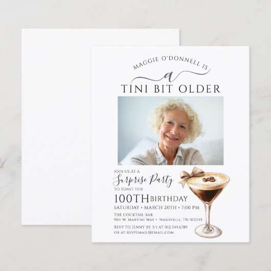 BUDGET SURPRISE PARTY 100e Espresso Martini (Voorkant / Achterkant)