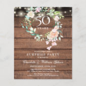 Budget Surprise Party 50th Jubileum Rustic (Voorkant)