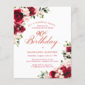 BUDGET SURPRISE PARTY 90th Birthday Pink Red Rose (Voorkant)