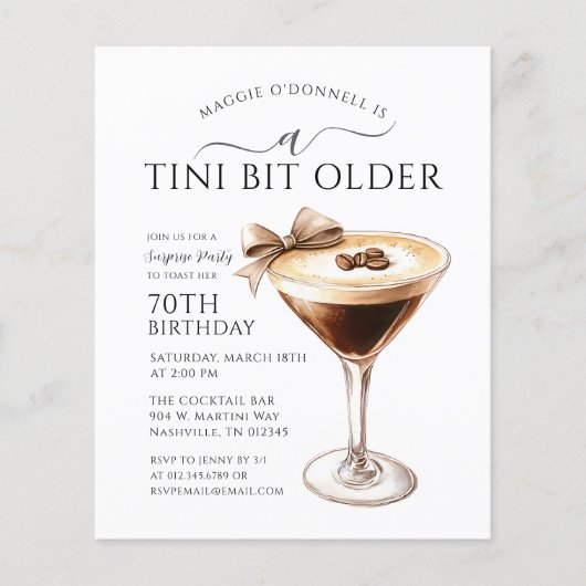 BUDGET SURPRISE PARTY Tini Bit Older Martini 70e (Voorkant)