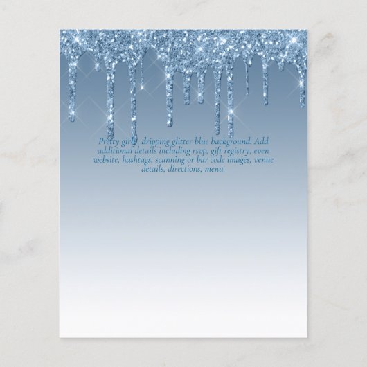 BUDGET SWEET16 Dripping Glitter Glamor Invit (Achterkant)