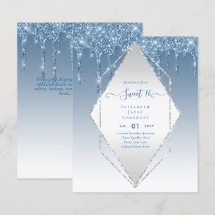 BUDGET SWEET16 Dripping Glitter Glamor Invit