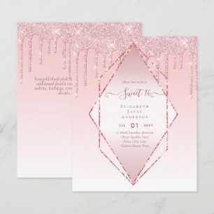 BUDGET SWEET16 Dripping Glitter Glamor Invit
