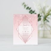 BUDGET SWEET16 Dripping Glitter Glamor Invit (Staand voorkant)