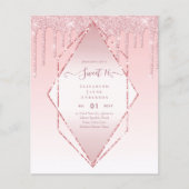 BUDGET SWEET16 Dripping Glitter Glamor Invit (Voorkant)