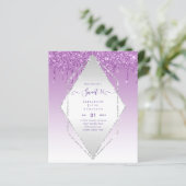 BUDGET SWEET16 Dripping Glitter Glamor Invit (Staand voorkant)