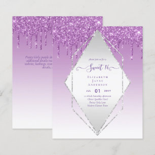 BUDGET SWEET16 Dripping Glitter Glamor Invit