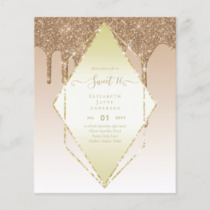 BUDGET SWEET16 Dripping Glitter Glamor Invit Flyer