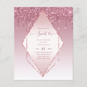 BUDGET SWEET16 Dripping Glitter Glamor Invit Flyer