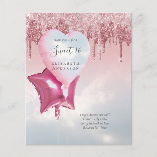 BUDGET Sweet16 Glitter Glamour Meisjesachtige Ball (Voorkant)