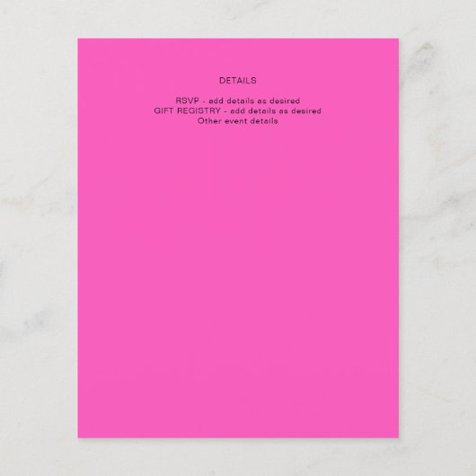 Budget Sweet 15 Roze Glitter Folie Quinceanera Gla Flyer (Achterkant)