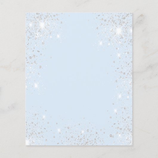 Budget Sweet 16 babyblauwe zilver glitter (Achterkant)