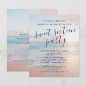 BUDGET Sweet 16 Beach Party Invitation (Voorkant / Achterkant)