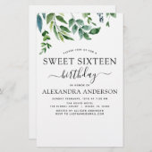 Budget Sweet 16 Birthday Botanical Greenery (Voorkant / Achterkant)