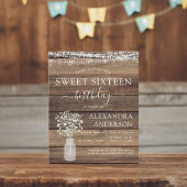 Budget Sweet 16 Birthday Rustic Uitnodiging