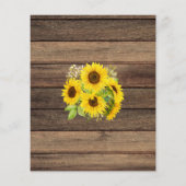 Budget Sweet 16 Birthday Sunflower Uitnodiging (Achterkant)