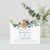 Budget Sweet 16 bloemetjesverjaardagsfeest Uitnodi (Staand voorkant)