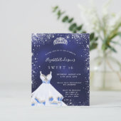 Budget Sweet 16 blue Silver Glitter-kledingstuk ti (Staand voorkant)