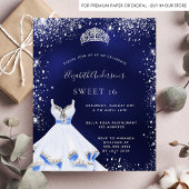 Budget Sweet 16 Blue Silver-kledinguitnodiging