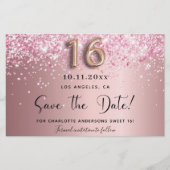 Budget Sweet 16 blush roze behalve de datum (Voorkant)