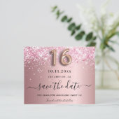 Budget Sweet 16 blush roze glitter behalve de datu (Staand voorkant)