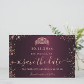 Budget Sweet 16 Bourgogne roos gold behalve de dat (Staand voorkant)