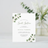 Budget Sweet 16 eenvoudige uitnodiging voor verjaa (Staand voorkant)