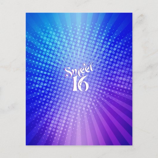 Budget Sweet 16 Groovy Paarse Blauwe Gradiënt Uitn (Achterkant)