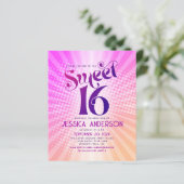 Budget Sweet 16 Groovy Roze Sinaasappel Gradient I (Staand voorkant)