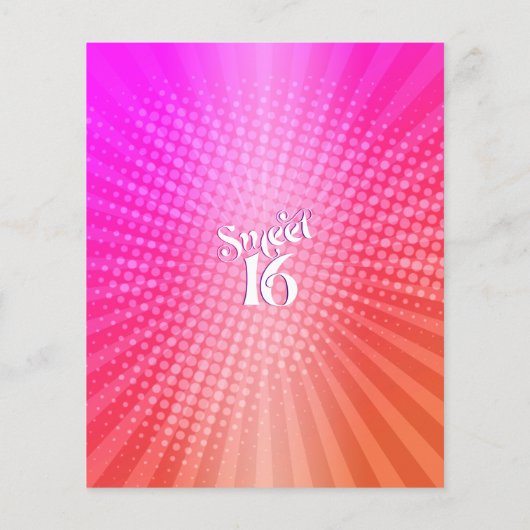 Budget Sweet 16 Groovy Roze Sinaasappel Gradient I (Achterkant)