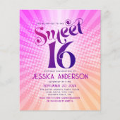 Budget Sweet 16 Groovy Roze Sinaasappel Gradient I (Voorkant)