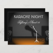Budget Sweet 16 karaoke night party Invitation (Voorkant / Achterkant)