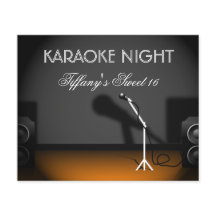 Budget Sweet 16 karaoke night party Invitation