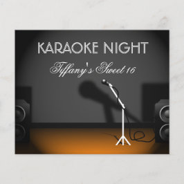 Budget Sweet 16 karaoke night party Invitation