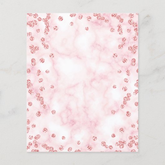 Budget Sweet 16 Marble Glitter Roos Gold Floral Flyer (Achterkant)