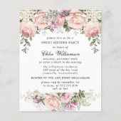 Budget Sweet 16 Party Blush Pink Floral Invitation (Voorkant)