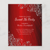 Budget Sweet 16 Party Ruby Red Invitation (Voorkant)