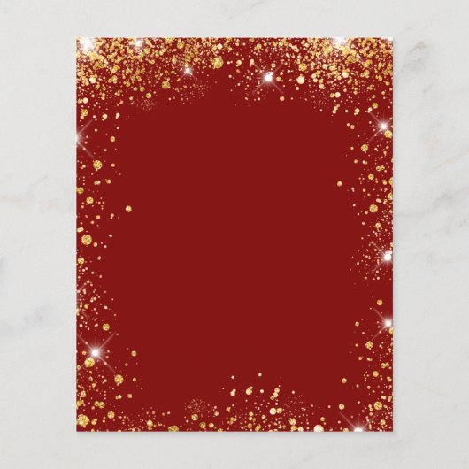 Budget Sweet 16 rood gouden witte jurk uitnodiging (Achterkant)