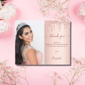 Budget Sweet 16 roos blush foto QR code bedankt