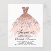 Budget Sweet 16 Roos Gold Gown Birthday Party (Voorkant)