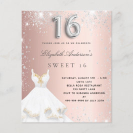 Budget Sweet 16 roos Gold Silver-kledingglitter