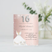 Budget Sweet 16 roos Gold Silver-kledingglitter (Staand voorkant)