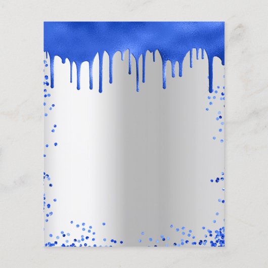 Budget Sweet 16 Royal Blue Silver-uitnodiging (Achterkant)