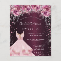 Budget Sweet 16 roze bruine glitter jurk floral