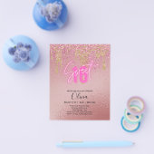 Budget Sweet 16 Roze Glitter Folie Girly Modern Fl Flyer (Enkel)