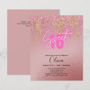Budget Sweet 16 Roze Glitter Folie Meisjesachtig M